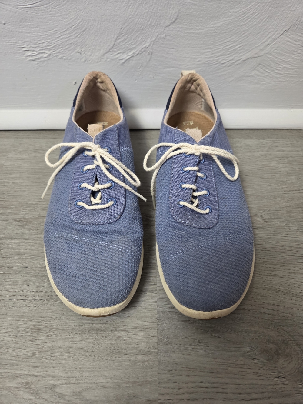 Toms Light Blue Knit Lace-Up Sneakers